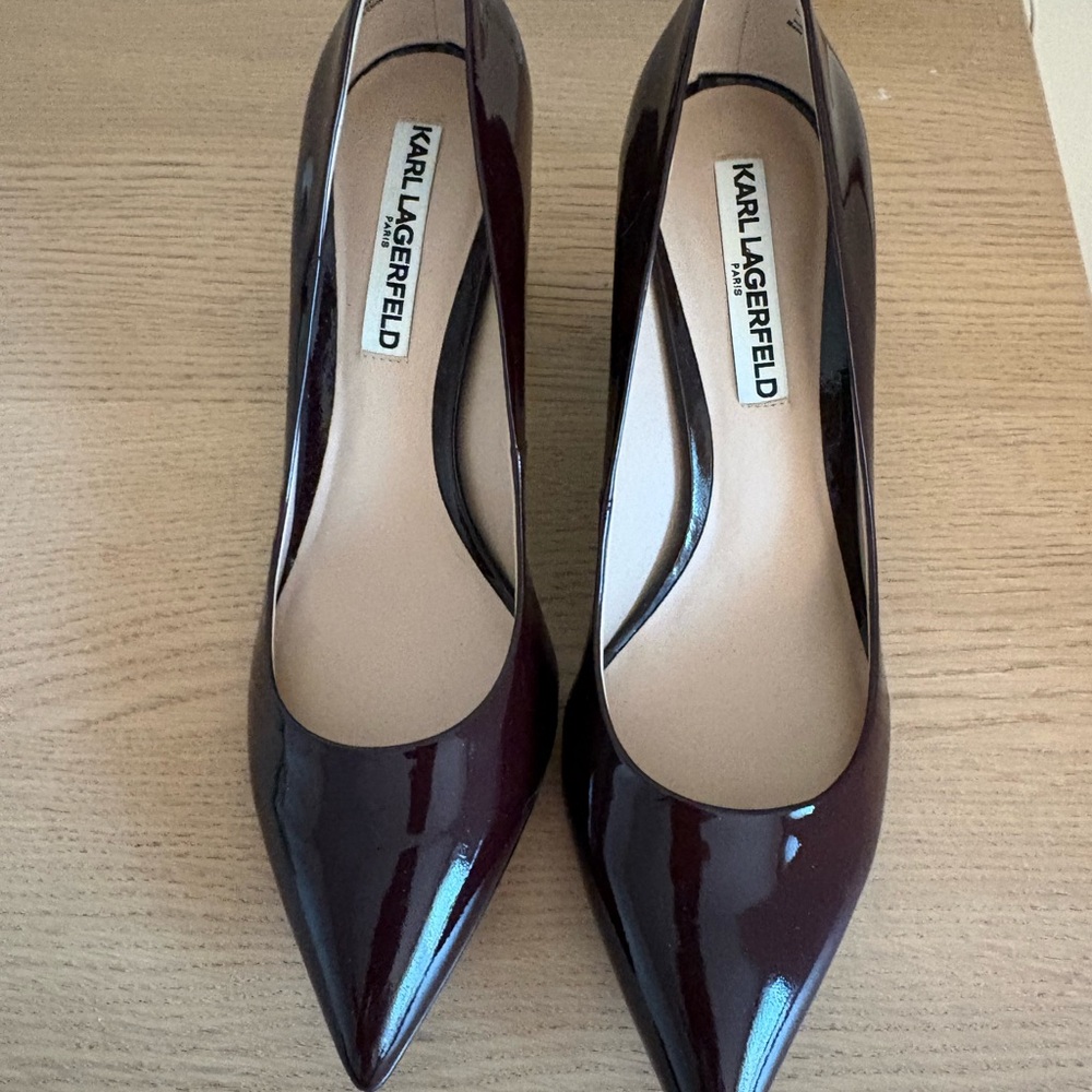 Karl Lagerfeld Dark Red Patent Heels